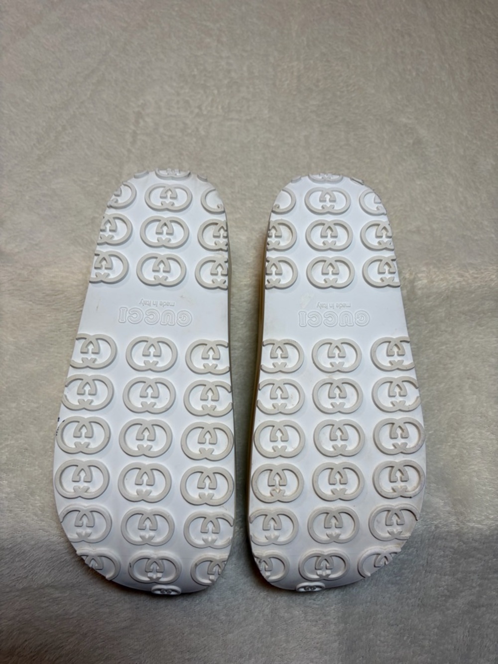 Gucci Miami Interlocking G Platform Off White Logo Rubber Slide Sandals - Picture 7 of 7